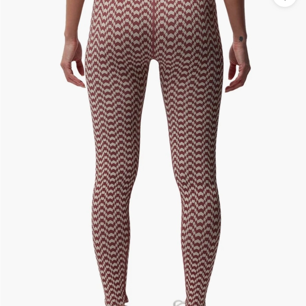🦋 Spiritual Gangster| NWOT Women’s Size M/L Jacquard 7/8 Legging in Burgundy - Picture 2 of 10